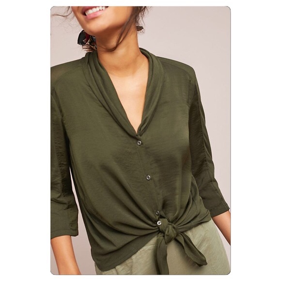 Anthropologie Tops - Anthropologie Saturday Sunday Olivia Tie Front Top